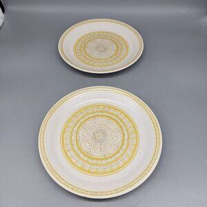 Franciscan Earthenware Hacienda Gold 2 Salad Plates 8 3/8" MCM Yellow Flower